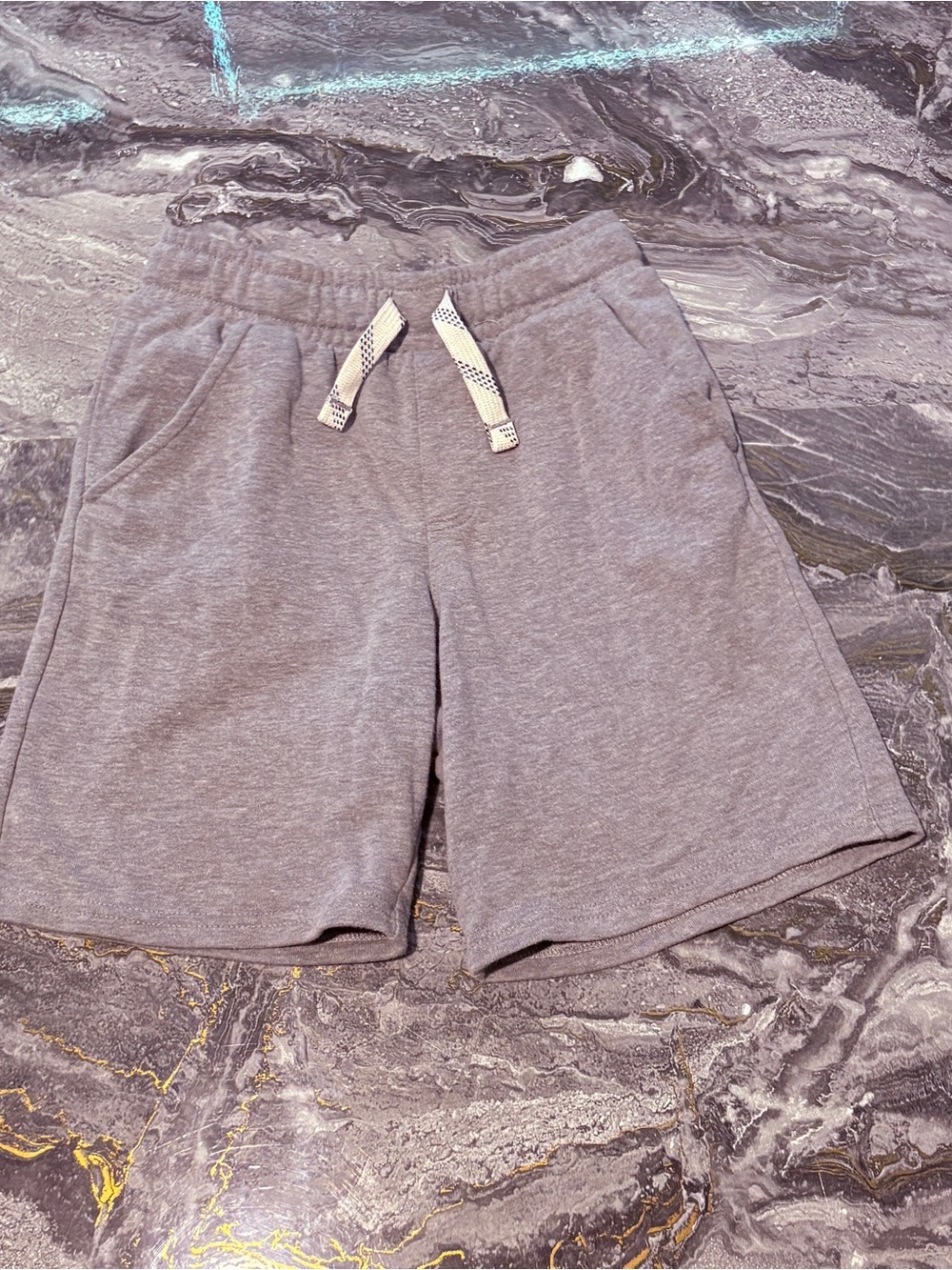 Boys Gray Casual Drawstring Shorts Size 8 Medium